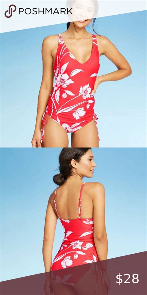 Kona Sol Floral High Coverage One Piece Swimsuit M Confident Wear