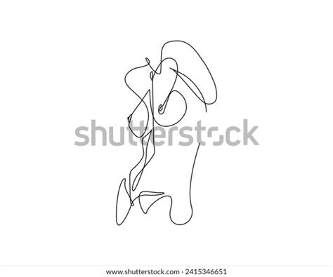 Nude Woman Face Abstract Silhouette Continuous Stock Vector Royalty