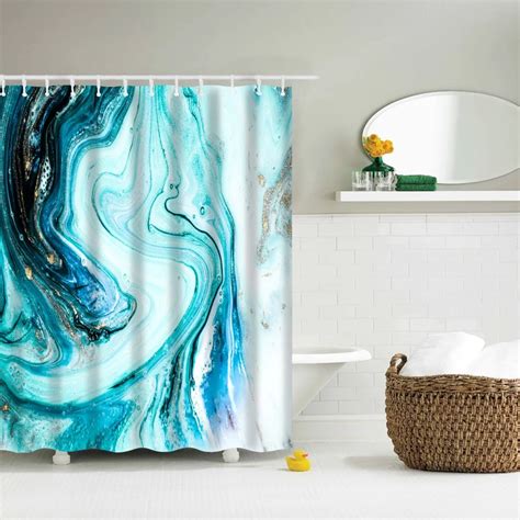 Teal Blue Shower Curtain