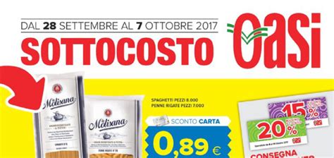 Volantino Oasi Sottocosto Dal 28 Settembre Al 7 Ottobre 2017