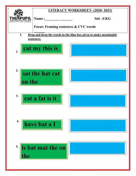 Simple Sentences For Ukg