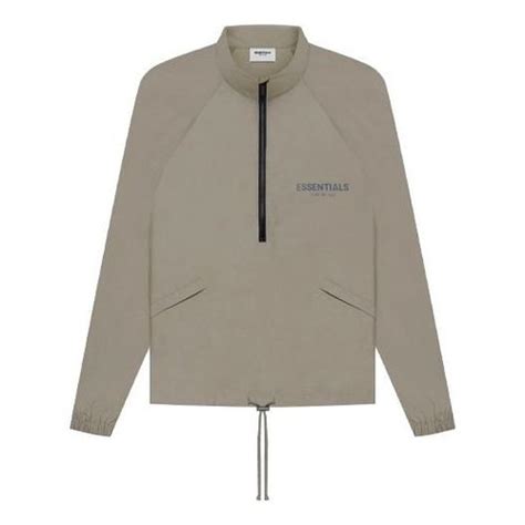 Fear Of God Essentials Ss Half Zip Track Jacket Taupe Grey Fog