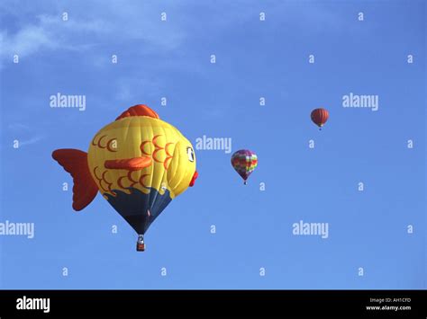 Hot air balloons accidentally show fish blow bubbles Stock Photo - Alamy