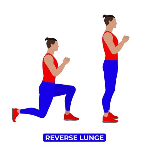 Vector Man Doing Reverse Lunge Bodyweight Fitness Legs Workout