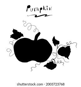 Pumpkin Leaves Black Silhouette Stock Vector (Royalty Free) 2003723768 ...