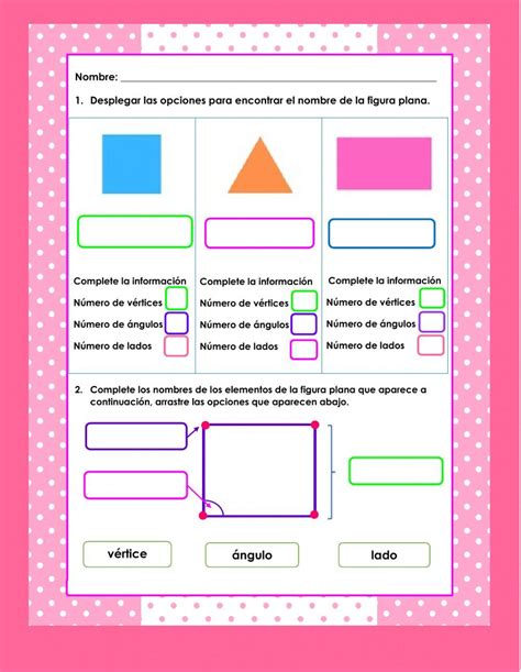 Ejercicio De Figuras Planas Para Segundo Primaria Resta De Fracciones