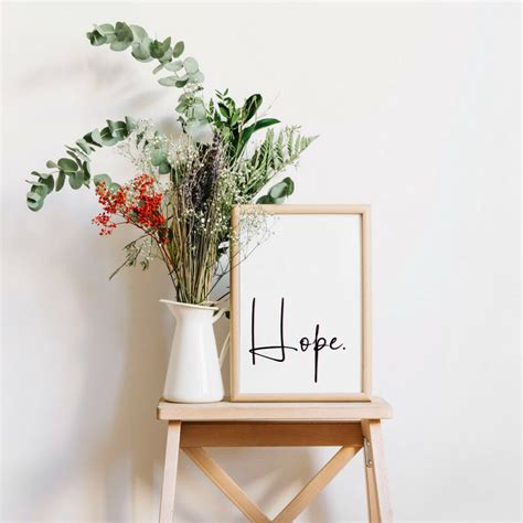 Hope Hopeful wall art prints. Printable hope poster. Modern | Etsy