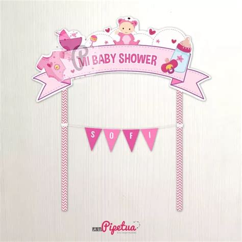 Topper Para Torta Baby Shower Nena Adorno Centro De Torta En Venta En