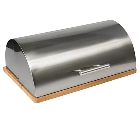 Honey Can Do Stainless Steel Bread Box W Bamboo Cutting Boar