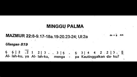 [edisi Lama] Minggu 2 April 2023 Minggu Palma Mazmur Tanggapan