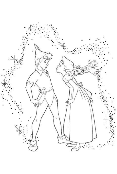 Printable Coloring Page Of Peter Pan And Jane