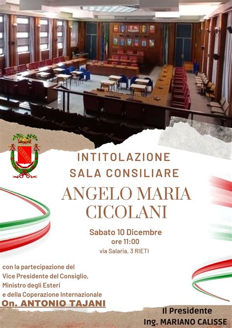 Una Sala Consiliare Del Comune Di Rieti Intitolata A Angelo Maria