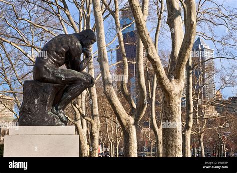 Rodins The Thinker Sculpture Philadelphia Pennsylvania Usa Stock