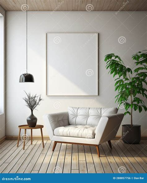 Simple Frame and Blank Canvas. Generative AI Stock Illustration ...