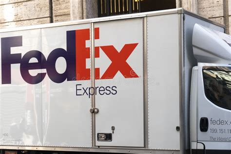 FedEx Express delivery van editorial photography. Image of transport ...