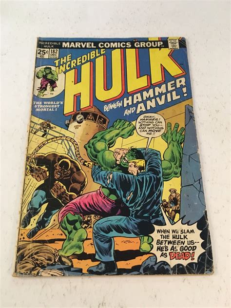 INCREDIBLE HULK 182 1974 MARVEL VALUE STAMP INTACT TAPE INSIDE FRONT