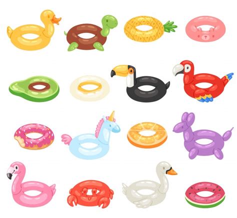 Premium Vector Pink Flamingo Inflatable Ring Flamingo Swim Tube