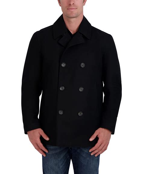 nautica mens classic double breasted peacoat large black  sale