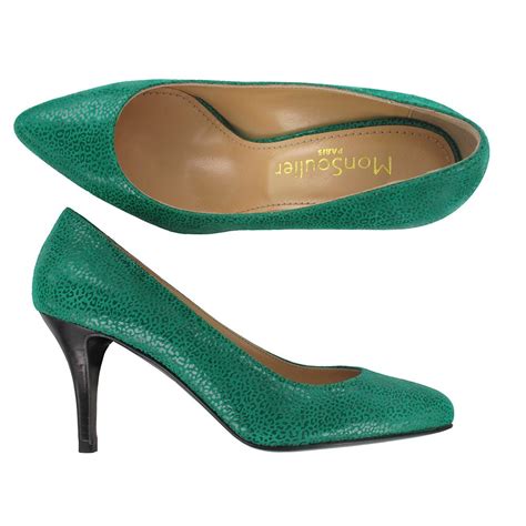 Green Leather Pointy Toe Stiletto Pointed Toe Pumps Green Etsy