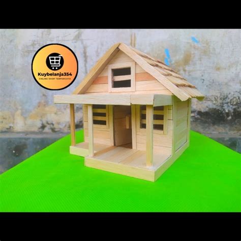 Jual Kerajinan Tangan Miniatur Rumah Stick Es Krim Miniatur Rumah