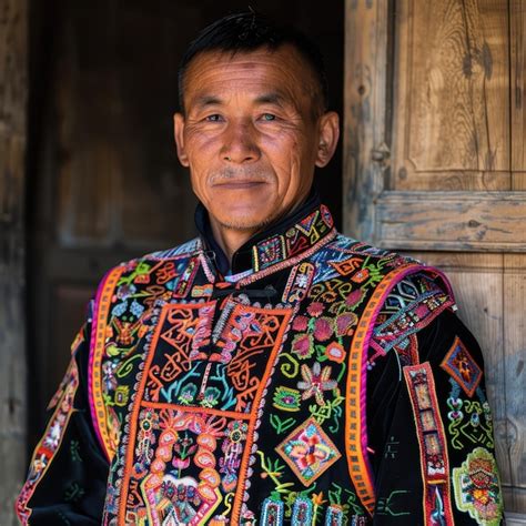 Portrait of a Man in Traditional Chinese Clothing | Premium AI ...