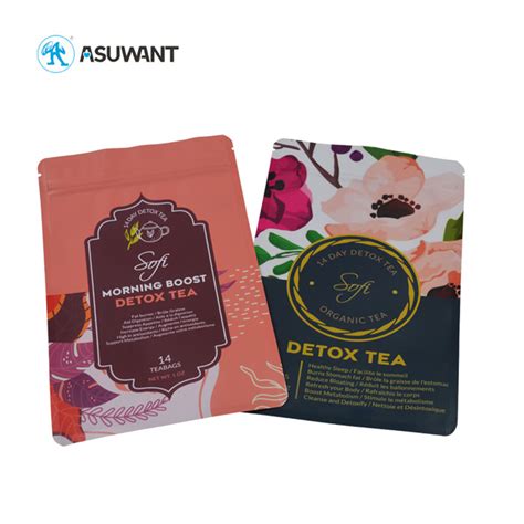 Custom Biodegradable Empty Tea Sachet Three Side Heat Seal Tea Coffee