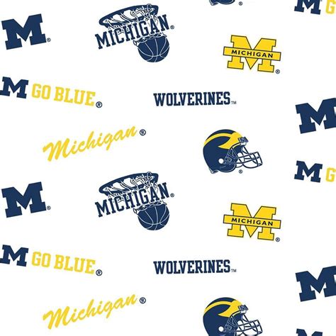 Sold by the Yard University of Michigan Cotton Fabric-Michigan ...