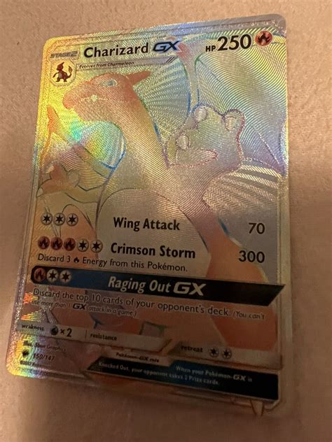 Charizard Gx Rainbow Secret Rare Burning Shadows Psa Worthy