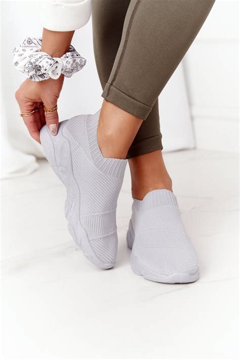 Damskie Sportowe Buty Slip On Szare Yoga Class Bugo Pl Buty Damskie