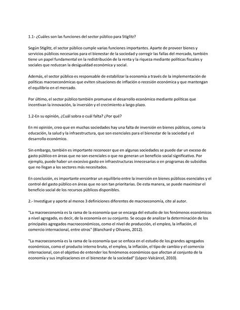 Teoria Economica 1 ¿cuáles Son Las Funciones Del Sector Público Para