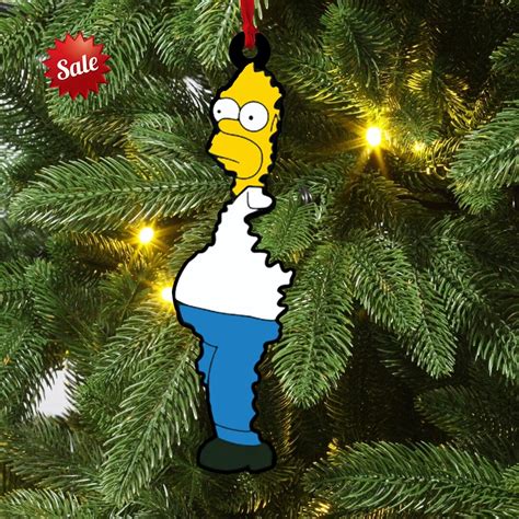 Funny Homer Simpson Backs Into The Bushes Hiding Tree Etsy