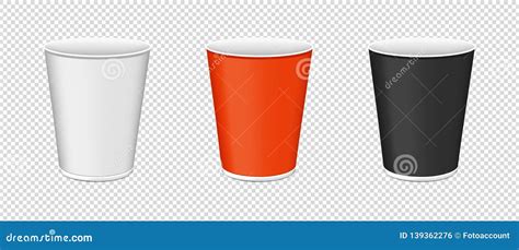 Plastic Cups For Single Use Vector Illustrations Set Isolated On