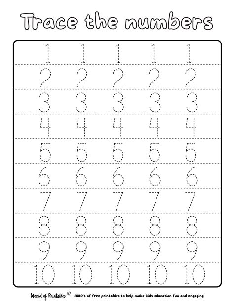 Number Tracing 1 To 10 Activities Tracing Worksheets Tracing