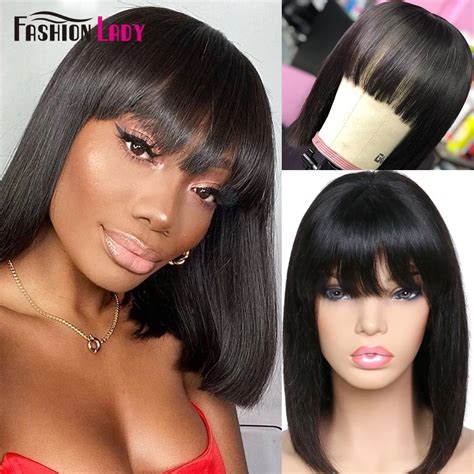 Perruque Bob Lace Front Wig Naturelle Br Silienne Remy Cheveux Lisses