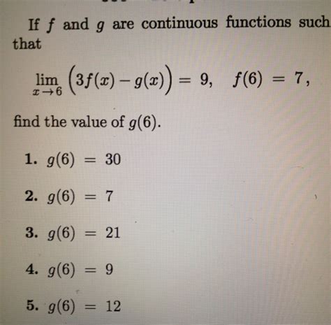 Solved If F And G Are Continuous Functions Such That Find Chegg