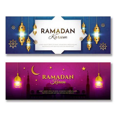 Free Vector Realistic Ramadan Banners