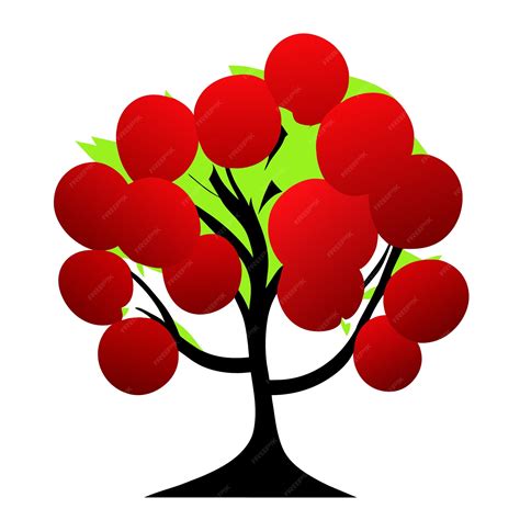 Premium Vector Isolated Apple Tree Vector Graphic Digital Art