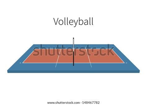 Volleyball Field Isolated On White Background Stock Vector Royalty