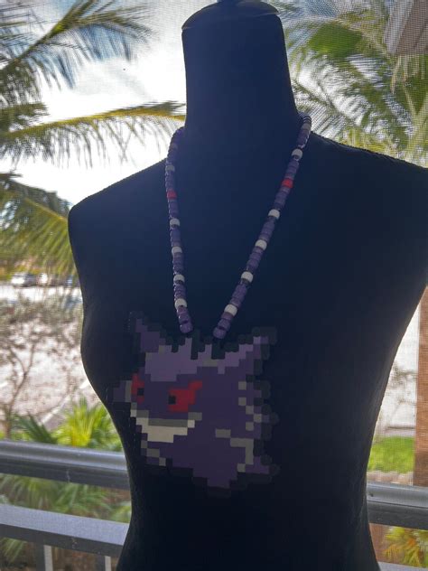 Gengar Perler Bead Necklace Etsy