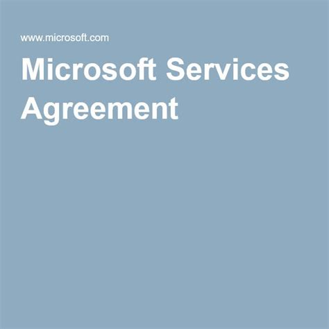 Microsoft Services Agreement | Microsoft, Agreement, Service