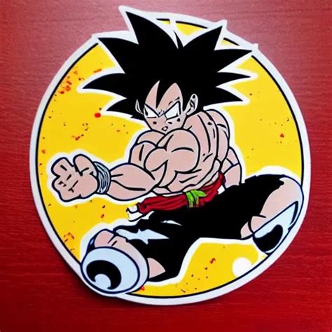 Die Cut Sticker Goku One Piece Style Splatter Paint Stable