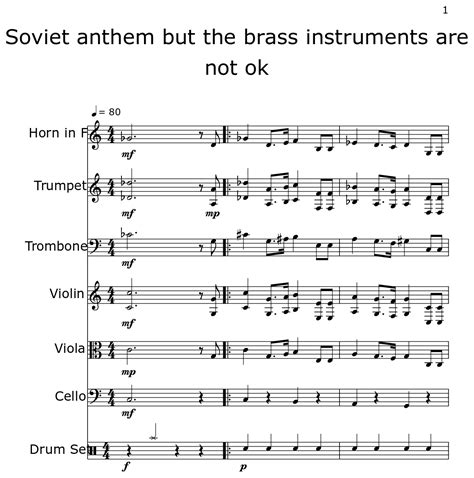 Soviet Anthem But The Brass Instruments Are Not Ok Sheet Music For