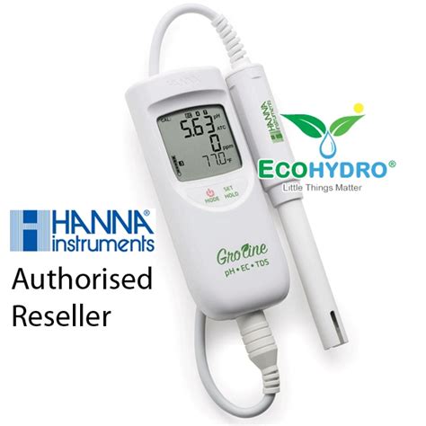 Hanna HI9814 GroLine Waterproof Portable Hydroponics PH EC TDS PPM