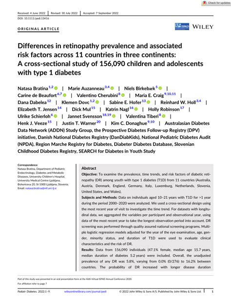 Pdf Differences In Retinopathy Prevalence And Associated Risk Factors