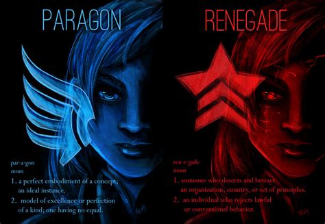 Mass Effect Paragon Or Renegade By Flockofflamingos On Deviantart