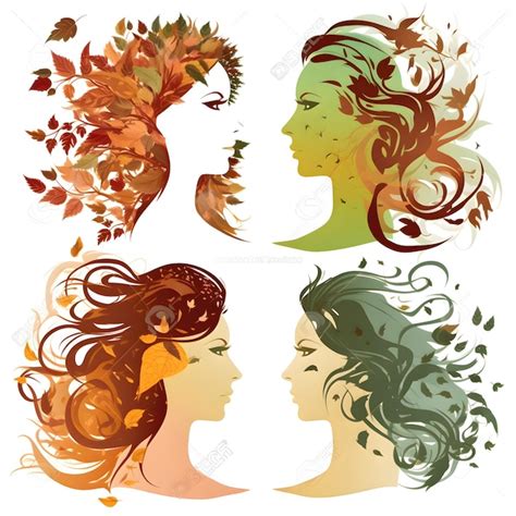 Premium Ai Image Vector Illustration Of Woman With Autumn Leaves On