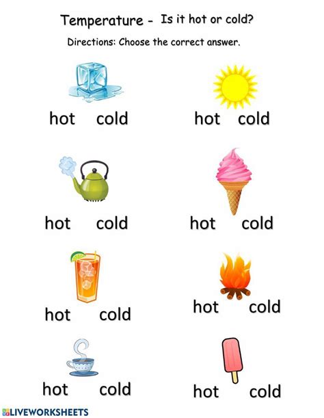 Hot Or Cold Worksheet Worksheets Library