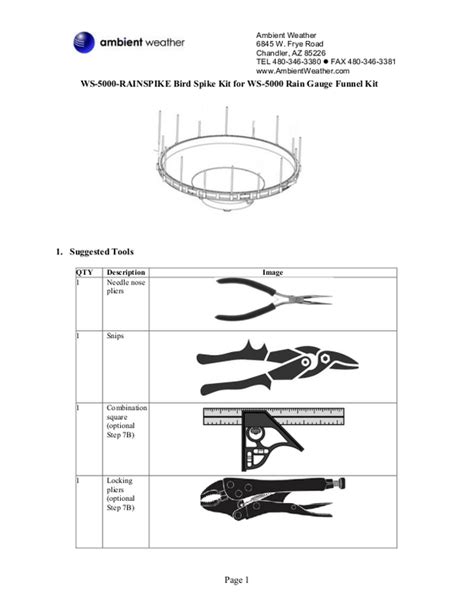 User Manual Ambient Weather Ws Rainspike English Pages