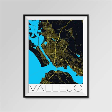 VALLEJO California Map Vallejo City Map Print Vallejo Map | Etsy