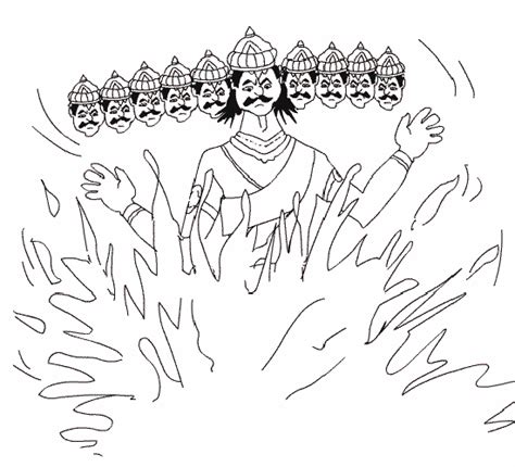 Dussehra Pictures For Drawing | Dussehra Pictures for Colouring ~ Happy ...